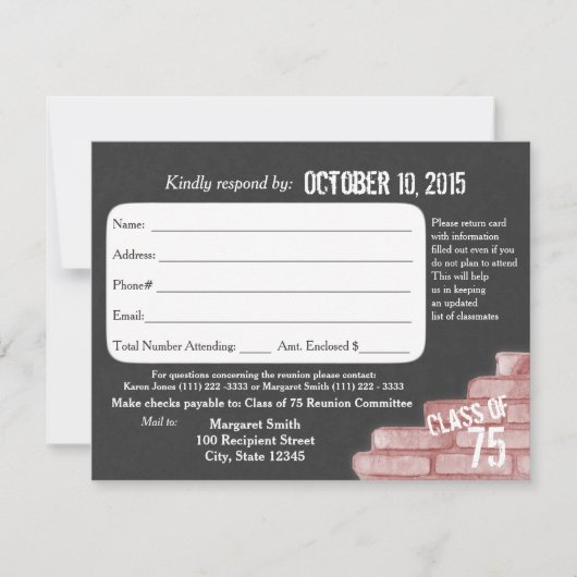 クラス懇親会落書き応答カード 招待状 (正面)