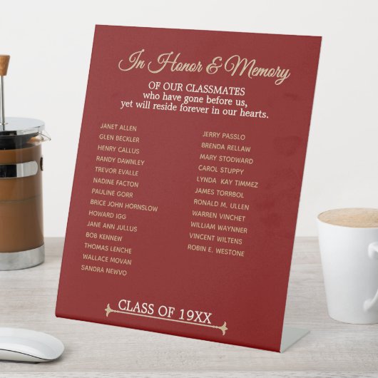 クラス懇親会記念献上品 台座サイン (インサイチュ)