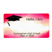 クラス懇親会赤い水の色名タグ ラベル (正面)