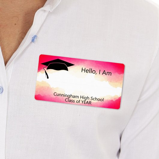 クラス懇親会赤い水の色名タグ ラベル