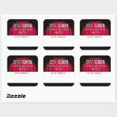 クラス懇親会赤と黒の名前タグステッカー スクエアシール (シート)