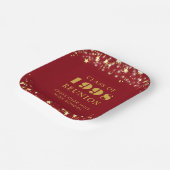 クラス懇親会赤金ゴールド星パーソナライズされた ペーパープレート (傾斜あり)