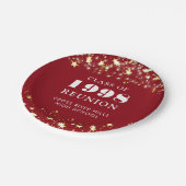 クラス懇親会赤金ゴールド星パーソナライズされた ペーパープレート (アングル)