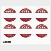 クラス懇親会赤金ゴールド星名タグ ラウンドシール (シート)