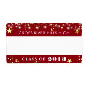 クラス懇親会赤金ゴールド星名タグ ラベル (正面)