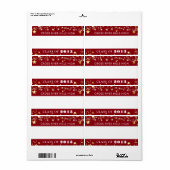 クラス懇親会赤金ゴールド星名タグ ラベル (フルシート)