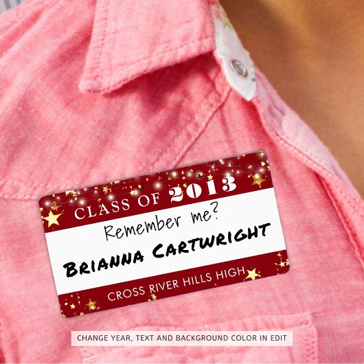 クラス懇親会赤金ゴールド星名タグ ラベル