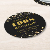 クラス懇親会金ゴールドスターライトカスタムライト色 ラウンドペーパーコースター (アングル)