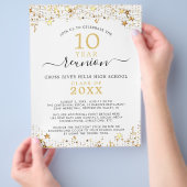 クラス懇親会金ゴールドスターライトズ招待状 チラシ (手)