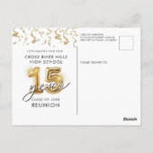 クラス懇親会15年黒金ゴールドバルーン招待状 ポストカード (裏面)