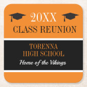 クラス懇親会!カスタマイズ懇親会 スクエアペーパーコースター (正面)