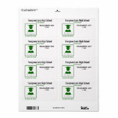 クラス懇親会/卒業グリーンステッカー名タグ ラベル (フルシート)