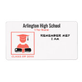 クラス懇親会/卒業式ブラックコーラルネームタグ ラベル (正面)