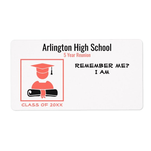 クラス懇親会/卒業式ブラックコーラルネームタグ ラベル (正面)