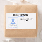 クラス懇親会/淡い色の卒業青の名前タグ ラベル (インサイチュ)