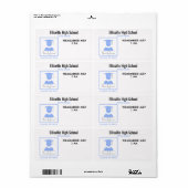 クラス懇親会/淡い色の卒業青の名前タグ ラベル (フルシート)