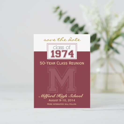 クラス救懇親会 – 日付の発表(カスタム) ポストカード (スタンド正面)