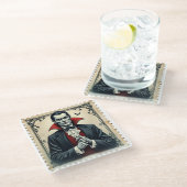 クラス数：ドラキュラのヴィンテージトースト ガラスコースター (アングル)