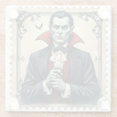 クラス数：ドラキュラのヴィンテージトースト ガラスコースター (裏面)