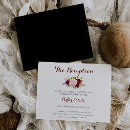 クラス熱帯ブラックウェディングレセプションカード 招待状