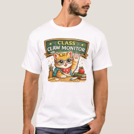 クラス爪モニター猫デザイン Tシャツ