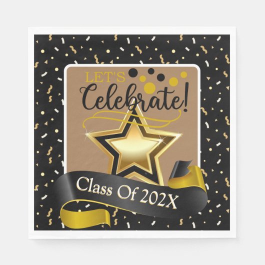クラス祝の紙プレートを卒業しよう スタンダードランチョンナプキン (正面)