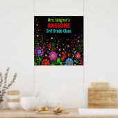 クラス素晴らしカラフルフローラパーソナライズされた ポスター (キッチン)