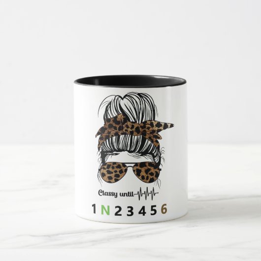 クラス終了…自動二おもしろい輪車 マグカップ (中央)