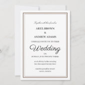 クラス結婚の白い招待カード 招待状 (正面)