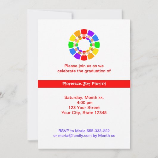 クラス虹の花 招待状 (裏面)