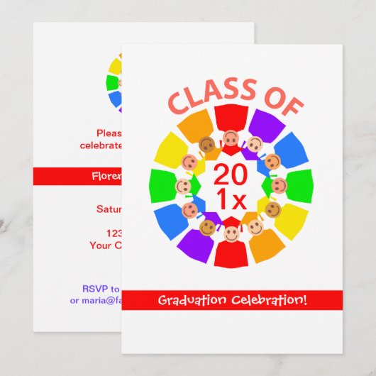 クラス虹の花 招待状 (正面/裏面)
