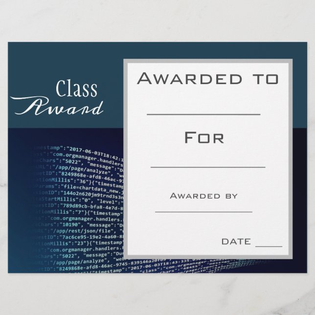 クラス賞のコーディングおよびテクノロジの主題学生 (正面)