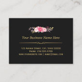 クラス金ゴールドヴィンテージフローラストライプ白黒 名刺 (裏面)