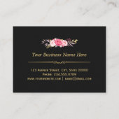 クラス金ゴールドヴィンテージフローラストライプ白黒 名刺 (裏面)