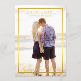 クラス金ゴールド日付の写真カードの保存 セーブザデート