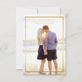 クラス金ゴールド日付の写真カードの保存 セーブザデート