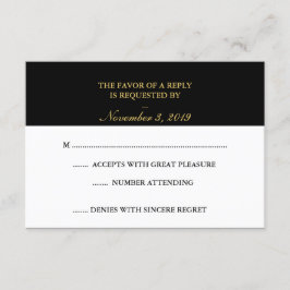クラス金ゴールド白黒RSVP 出欠カード