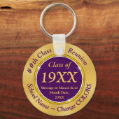 クラス1970、紫および金ゴールドキーチェーン任意の色 キーホルダー (裏面)