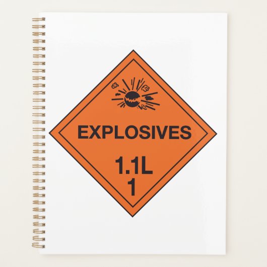 クラス1.1L爆発物危険標識 プランナー手帳 (正面)