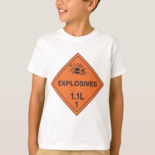 クラス1.1L爆発物危険標識 Tシャツ (正面)