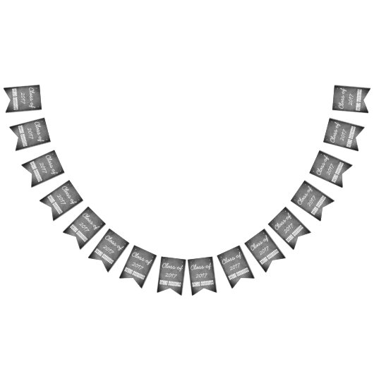 クラス2017白黒シャルボードタイポグラフィ バンティングフラッグ (全)