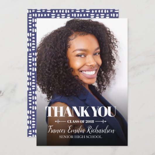 クラス2020写真卒業ありがとう 案内状 (正面/裏面)