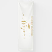 クラス2023金ゴールドスクリプトのミニマル卒業 横断幕 (縦)