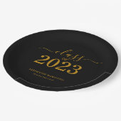 クラス2023金ゴールドスクリプトの卒業 ペーパープレート (アングル)