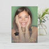 クラス2023金ゴールドスクリプト4枚の写真の卒業 案内状 (スタンド正面)