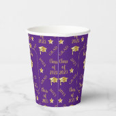 クラス2023金ゴールド卒業キャップ – 紫 紙コップ (右)