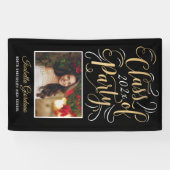 クラス2023 Black金ゴールド卒業パーティー写真 横断幕 (横)