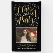 クラス2023 Black金ゴールド卒業パーティー写真 横断幕 (縦)