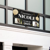 クラス2024はっきりしたフォントバルーン写真卒業 横断幕 (ビルの外側)