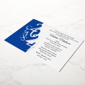 クラス2024卒業ブルーとシルバーフォイル 箔招待状 (回転した状態)